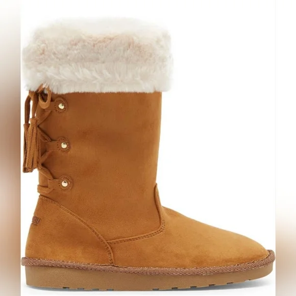 KHOMBU NWT WOMENS FAUX FUR TRIMMED WATERPROOF BOOTS - Picture 4 of 10